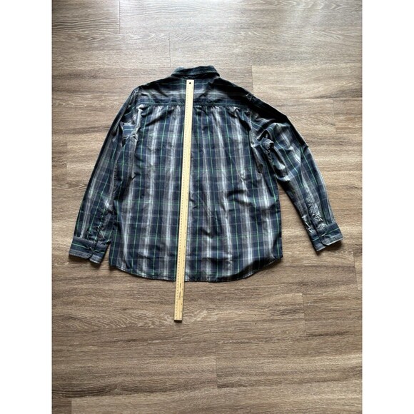 RealTree Black & Green Pearl SnapPlaid Long Sleeve Shirt Size XL Extra Large - Picture 3 of 5